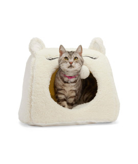 Petco Brand - EveryYay Snooze Fest White Solid Pyramid Pod Cave Cat Bed, 16" L X 15" W X 16" H, Small