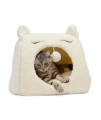 Petco Brand - EveryYay Snooze Fest White Solid Pyramid Pod Cave Cat Bed, 16" L X 15" W X 16" H, Small