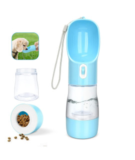 madeking Dog Water Bottle Portable Pet Water Bottle Leak Proof Dog Water Dispenser and Food, Multifunctional Outdoor WaterFood Bowl for Dogs and cats (Bule)