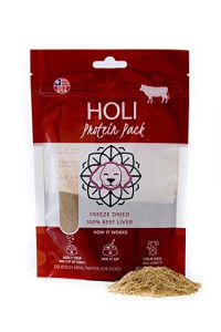 HOLI Beef Liver Dog Food Topper - Single Ingredient, Human-grade - Freeze Dried Protein and Flavor Enhancer for Picky Dogs - grain Free - 100 All Natural