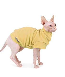 Small Dogs Fleece Dog Sweatshirt - Cold Weather Hoodies Spring Soft Vest Thickening Warm Cat Sweater Puppy Clothes Sweater Winter Sweatshirt Pet Pajamas For Small Dog Cat Puppy (Medium, Yellow)