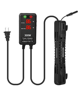 SZELAM Aquarium Heater, Upgraded Fish Tank Heater 300W with External Controller and Split Temperature Probe, Auto Shut Off Without Water, Suitable for Betta Fish Turtle Tank
