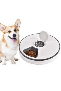 Mayplus Dog and Cat Food Dispenser, Automatic Pet Feeder for Cats and Dogs - Dry or Wet Food Dispenser - 6 Meal Trays with Portion Control - Programmable Timer