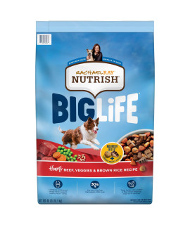 Rachael Ray Nutrish Big Life Dry Dog Food, Hearty Beef, Brown Rice, Veggies, 40 Pounds