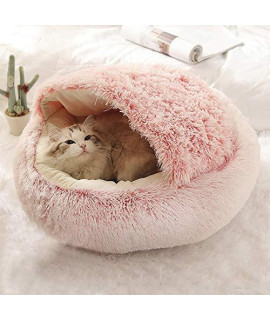 Chnrong Cosy Cat Bed Cat Tent/Cat Bed House Cute Soft Plush Pet Cave Pet Bed Non-Slip Warm Washable Cat Sleeping House Pink Smooth