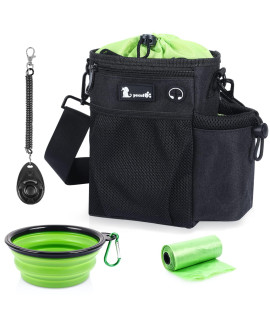 Pecute Dog Treat Pouch Large, Upgraded Dog Training Treat Pouch With Water Bottle Holder, Waterproof Dog Treat Bag Multiple Pockets, Adjustable Dog Walking Bag 3 Ways To Wear For Training Walking Use