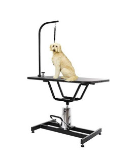 NATIVEUSO 36 Inch Pet Dog Grooming Table?Upgraded Hydraulic Lift Table?28-35 Inch Height Adjustable 400lbs Capacity Heavy Duty Drying Table w/Arm and Noose