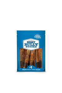 Best Bully Sticks All Natural 6 Inch Chicken Wrapped Beef Collagen Sticks Highly Digestible, Limited Ingredient, Rawhide Alternative Dog Chew - Free-Range Grass-Fed Beef Dog Treats - 10 Pack