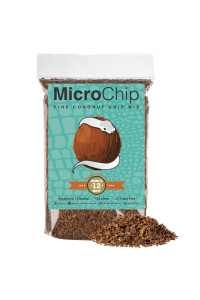 Microchip coconut Substrate 12 Quart for Reptiles and Inverts Loose Fine coco Husk chip Mix Frog, Tarantula, and gecko Bedding for Terrarium Floor cover