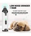 Catalpa Rechargeable Electric Dog Nail Grinder |Clipper|Trimmer|File with Quiet 2-Speed Motor & 3 Ports Best for Professional Paws Grooming & Smoothing for Small|Medium|Large DogICat|Pet|Bird Painless