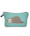 Deanfun cosmetic Bag for women, Small makeup pouch Travel bags for toiletries waterproof Sloth gifts (51806)