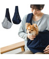 gHIFANT Dog and cat Sling carrier Little Pet carrier Shoulder crossbody Pet Slings for Outdoor Traveling Subway (Blue)