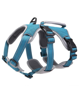 Belpro Multi-Use Support Dog Harness, Escape Proof No Pull Reflective Adjustable Vest With Durable Handle, Dog Walking Harness For Bigactive Dogs (Blue, S)