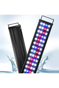 AQQA Aquarium Lights,Fish Tank LED Light with Extendable Brackets,Waterproof Full Spectrum Blue Red White LEDs with External Timer Controller for Freshwater Planted 22W (24"-32")