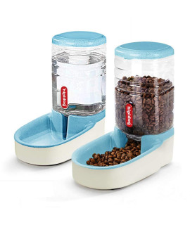 Automatic Cat Feeder Automatic Dog Water Dispenser 38L Double Bowl Design For Small And Big Pets (Blue Water And Feeder)