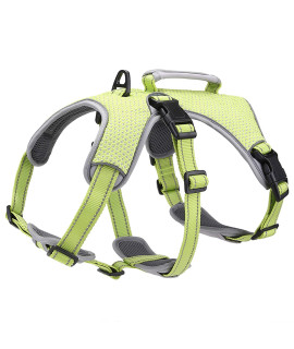 Belpro Multi-Use Support Dog Harness, Escape Proof No Pull Reflective Adjustable Vest With Durable Handle, Dog Walking Harness For Bigactive Dogs (Green, M)