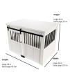 New Age Pet ECOFLEX Homestead Sliding Barn Door Furniture Style Dog Crate - Antique White, Extra Large (EHDBC15-04XL)