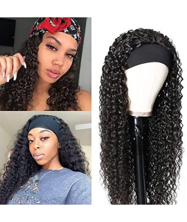 XSY None Lace Front Wigs Brazilian Deep Wave Human Hair Wigs Headband Wig for Black Women glueless None Lace Front Wig With Headband Attached 26 Inch