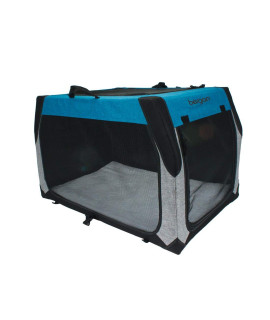 Coastal - Bergan - Collapsible Crate, Heathered Grey/Blue, 30" L x 20" W x 19" H (for Pets up to 40 lbs.)