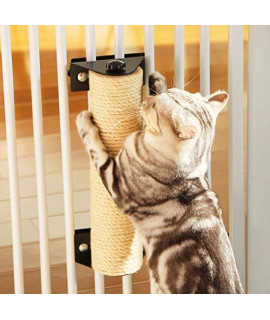 MJEMS Cat Scratching Post, Cat Cage Accessories Wall Mounted Cat Scratcher Pole with Sisal Rope, Space-Saving Natural Sisal Cat Furniture for Cats/Kittens