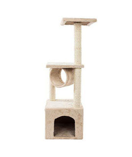 WarmRoom Cat Tree, Solid Cute Cat Climb Tree with Sisal Rope Plush, Cat Tower for Small and Medium, Cat Activity Tree Cat Tower, Beige,36 Inches