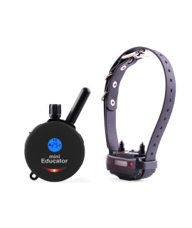 Mini Educator E-collar ET-300 ET-302 Dog Training collar System with Remote - 12 Mile Range - Waterproof, Vibration, Sensation - Includes eOutletDeals Pet Towel (1 Dog System - ET-300 Black)
