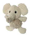 Petlou Durable Natural Nubby Plush Dog Toys with Squeaker and crinkle Paper in Multi-Size (Natural Elephant - M, 10 Inch)