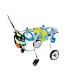 U/D HeoBam 4 Wheel Adjustable Dog Wheelchair,Pet Rehabilitation Cart, Pet Wheelchair,Doggie?Lightweight Aluminum Dog Wheelchair ?Handicap Wheels for Dogs(XS)