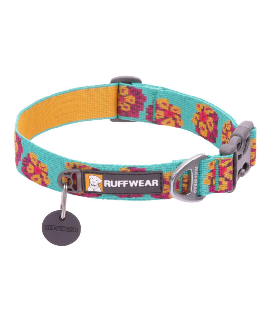 RUFFWEAR, Flat Out Dog collar (Formerly Hoopie), Webbing collar for Walking and Everyday Use, Spring Burst, 20-26