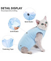 TORJOY Kitten Onesies, Cat Recovery Suit for Abdominal Wounds or Skin Diseases, After Surgery Wear Anti Licking Wounds, Breathable Great E-Collar Alternative for Cat Blue S