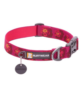 RUFFWEAR, Flat Out Dog Collar (Formerly Hoopie), Webbing Collar for Walking and Everyday Use, Alpenglow Burst, 20-26