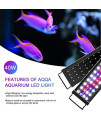 AQQA 11W-45W Aquarium LED Lights, Waterproof Full Spectrum Fish Tank Light with Timer Controller, White & Blue &Red Light, Extendable Brackets, for Freshwater Planted Tank (40W(35