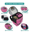 PetAmi Dog Travel Bag Backpack | Backpack Organizer with Poop Bag Dispenser, Multi Pocket, Food Container Bag, Collapsible Bowl | Weekend Pet Travel Set for Hiking Overnight Camping Road Trip (Pink)