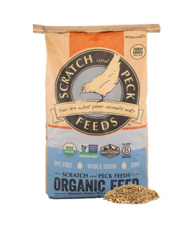Scratch and Peck Feeds Cluckin' Good Scratch 'n Corn for Chicken and Duck Flocks - 40-lbs, 9% Protein - Organic and Non-GMO Project Verified