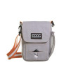 DOOG - Large Shoulder Bag with Waterproof Lining, Waterbottle/Tennis Ball Holder, and Waste Bag Holder, grey with orange (SB01)