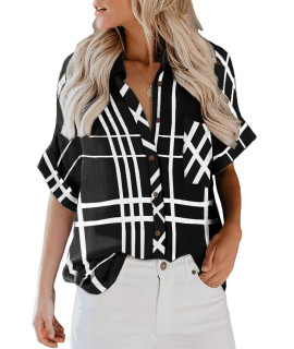 Zcgf Womens Long Sleeve V-Neck Stripes Casual Blouses Pocket Button Down Shirt Tops