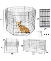Epetlover Dog Pen Exercise Pen Indoor Outdoor Pet Fence Metal Foldable Playpen for Small Dogs Kittens Rabbits, 8 Panels