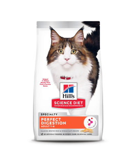 Hill's Science Diet Adult Cat Dry Food Perfect Digestion Salmon, Oats, & Rice, 3.5 lb. Bag