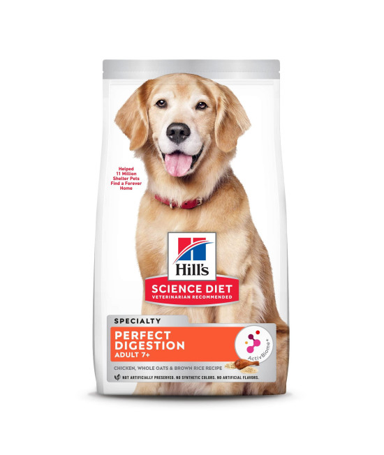 Hill's Science Diet Senior Adult 7+ Dry Dog Food, Perfect Digestion, Chicken Recipe, 3.5 lb. Bag