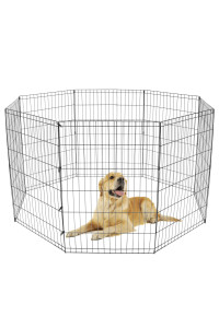 Pet Republic 36inch Foldable Pet Playpen Dog Exercise Pen Metal Pet Fence 8 Panel (36Inches)