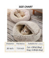 YcLiceMort Small Dog Bed Cat Bed with Hooded Blanket, Cat Bed Cave, Cat beds for Indoor Cats, Donut Round Calming Anti-Anxiety Dog Burrow Cat Cave - Warmth and Machine Washable