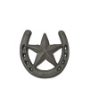 D-Doner Cast Iron Horseshoe with Star Wall Decor, Medium Horseshoe Durable Cast Iron for Indoor Or Outdoor