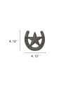 D-Doner Cast Iron Horseshoe with Star Wall Decor, Medium Horseshoe Durable Cast Iron for Indoor Or Outdoor