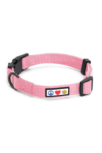 Pawtitas Dog collar for Small Dogs Training Puppy collar with Solid - S -Pink cherry Blossom