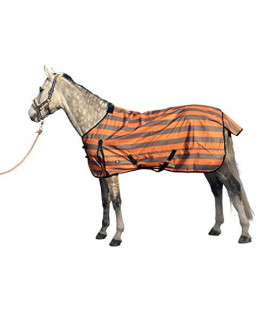 TGW RIDING Comfitec Essential Standard Neck Horse Turnout Sheet 1200D Waterproof and Breathable Horse Rain Sheet Lite (Orange Print, 74")