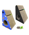 Scratch & Play 2 Pack Cardboard Cat Scratchers for Indoor Cats, Cat Scratching Post Cat's Tunnel Toy Plus Ball with Catnip