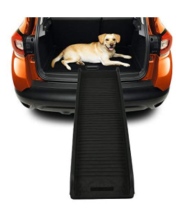 LONABR 60 Inches Dog Ramp Portable Folding Pet Ramp Non-Slip Heavy Duty Car Ramp for Cars, Trucks, SUV, Doorstep or Bed Supports up to 165LBS with Wide Steps (Basic Sets)