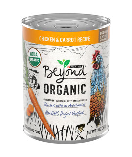 Beyond Purina Organic Wet Dog Food Organic Chicken & Carrot Adult Recipe Ground Entrae With Broth - (12) 13 Oz. Cans