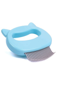 Leos Paw The Original Pet Hair Removal Massaging Shell comb Soft Deshedding Brush grooming and Shedding Matted Fur Remover Dematting tool for Long and Short Hair cat Dog Puppy Bunny (Blue)
