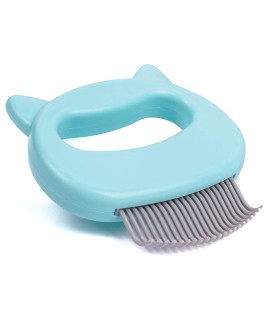 Leo's Paw The Original Pet Hair Removal Massaging Shell Comb Soft Deshedding Brush Grooming and Shedding Matted Fur Remover Dematting tool for Long and Short Hair Cat Dog Puppy Bunny (Mint)